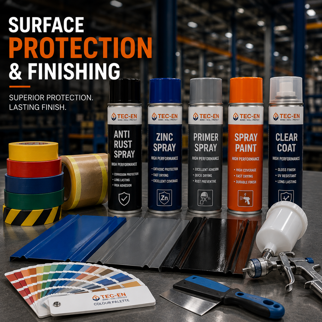 Industrial surface protection tools and products
